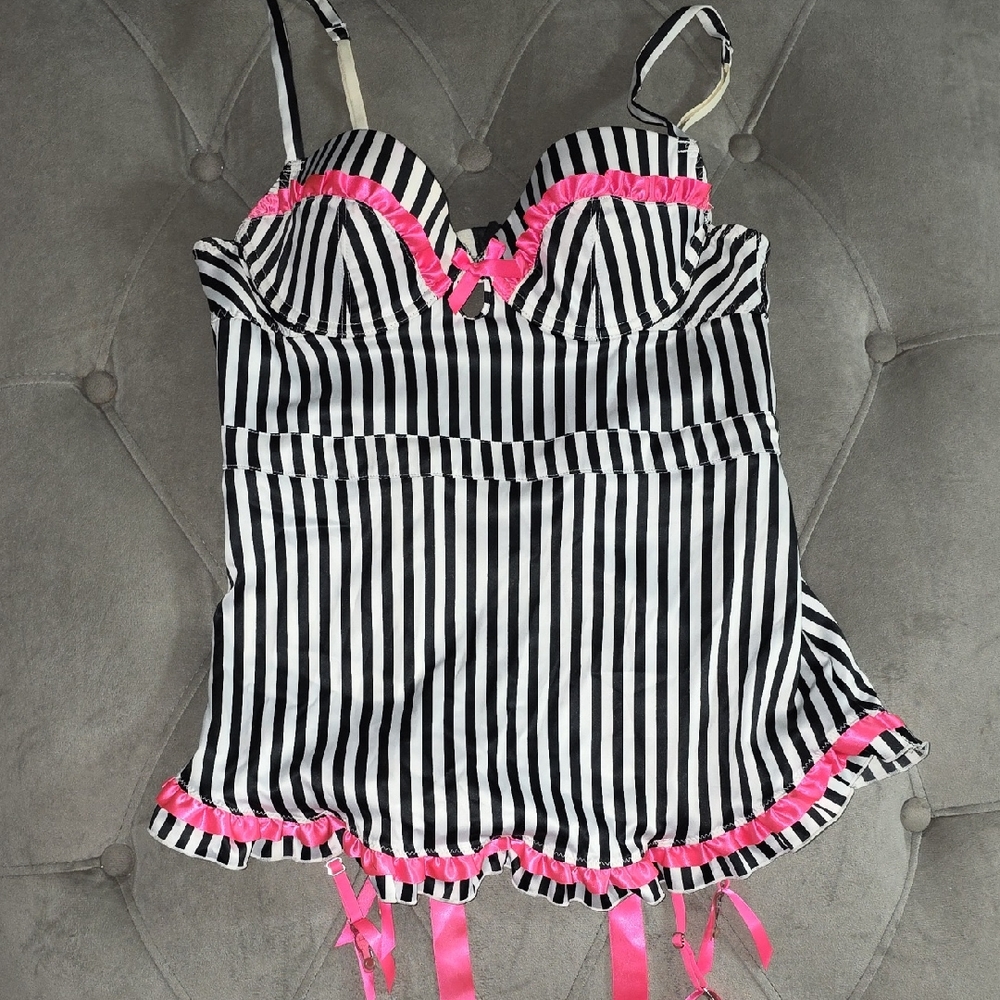 Victoria's Secret Black and White Striped Lingerie
